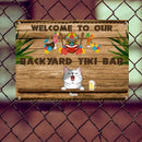 Metal Backyard Tiki Bar Signs, Gifts For Pet Lovers, Hawaiian Tiki Silhouettes Welcome Signs