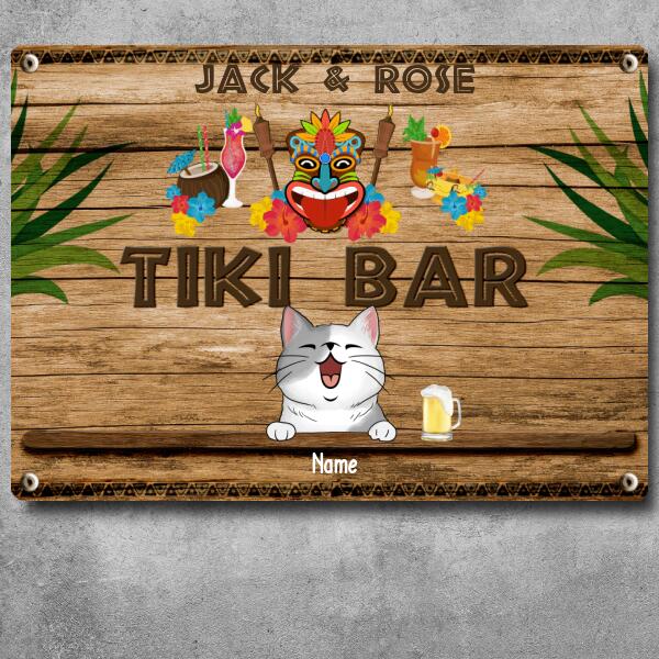 Metal Tiki Bar Signs, Gifts For Pet Lovers, Hawaiian Tiki Silhouettes Personalized Home Signs