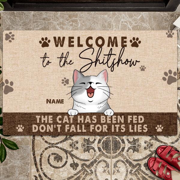 Welcome To The Shitshow Personalized Cat Breeds Doormat, Gifts For Cat Lovers, The Cats Have Been Fed Home Decor