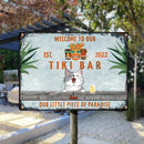 Metal Tiki Bar Signs, Gifts For Pet Lovers, Our Little Piece Of Paradise Tiki Silhouettes Welcome Signs