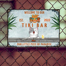 Metal Tiki Bar Signs, Gifts For Pet Lovers, Our Little Piece Of Paradise Tiki Silhouettes Welcome Signs