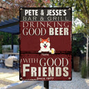 Welcome To Bar & Grill Metal Sign, Gifts For Pet Lovers, Good Beer With Good Friends, Retro Metal Signs
