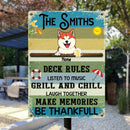 Metal Pool Sign, Gifts For Pet Lovers, Deck Rules Listen To Music Funny Signs, Dog & Cat Personalized Metal Sign