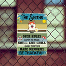 Metal Pool Sign, Gifts For Pet Lovers, Deck Rules Listen To Music Funny Signs, Dog & Cat Personalized Metal Sign