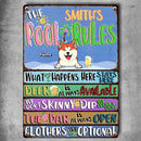Metal Pool Signs, Gifts For Pet Lovers, We Don't Skinny Dip We Chunky Dunk The Bar Is Always Open Pool Rules Sign