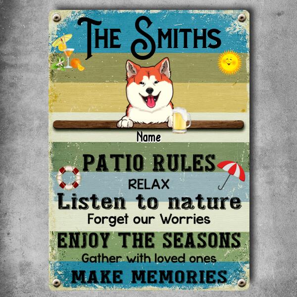 Metal Pool House Sign, Gifts For Pet Lovers, Chill Drink Chat Dog & Ca