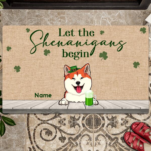 Happy St Patrick's Day Doormat, Saint Patricks Day Home Decor, Gifts For Pet Lovers, Let The Shenanigans Begin