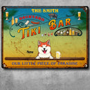 Metal Backyard Tiki Bar Signs, Gifts For Pet Lovers, Our Little Piece Of Paradise Personalized Family Sign