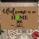 Welcome To Our Home Personalized Dog Breeds Doormat, Gifts For Dog Lovers, Lucky Four-Leaf Home Decor