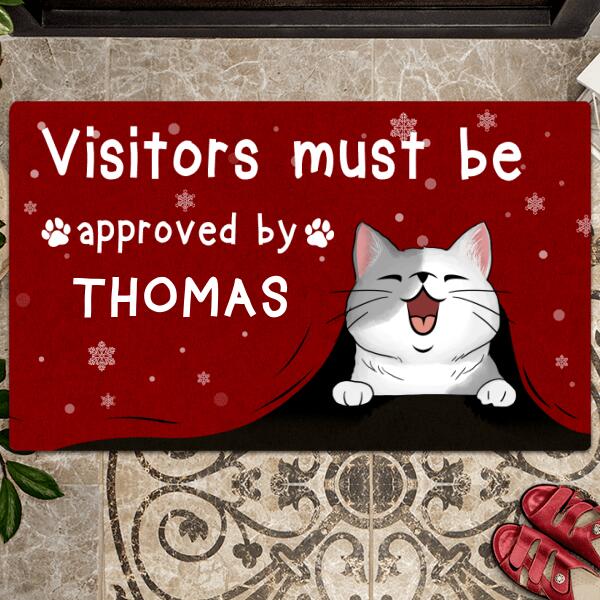 Personalized Cat Breed Doormat, Gifts For Cat Lovers, Visitors Must Be Approved By My Cat Christmas Doormat