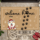 Personalized Dog Breeds Doormat, Gifts For Dog Lovers, Welcome Home Christmas Doormat, Xmas Home Decor