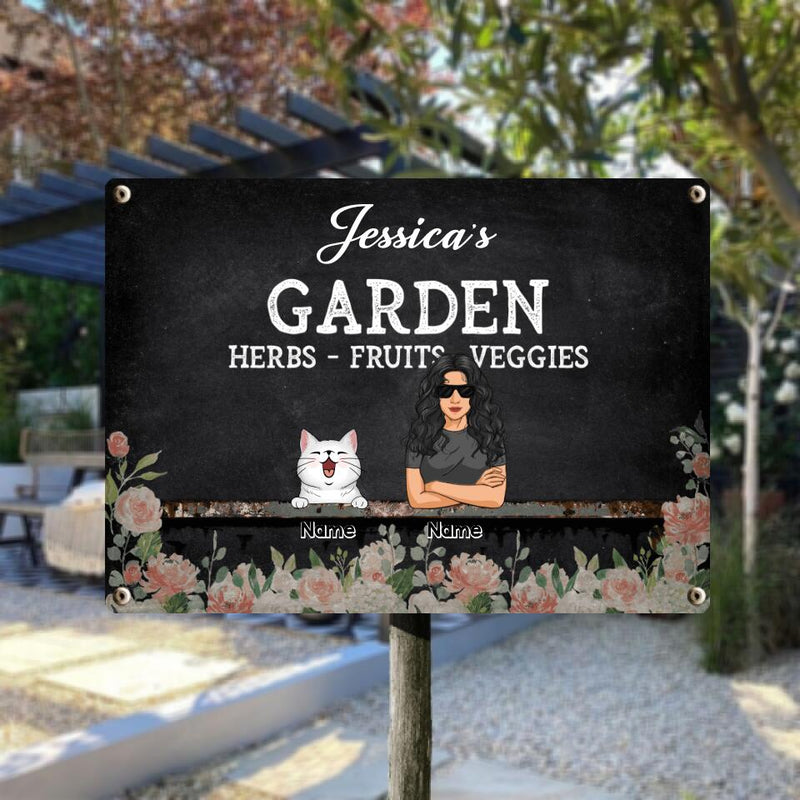 Metal Garden Sign, Gifts For Pet Lovers, Herbs Fruits Veggies Flower Personalized Home Sign