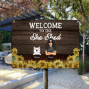 Metal Garden Sign, Gifts For Pet Lovers, Welcome To The She Shed Personalized Home Sign, Sunflower Welcome Signs