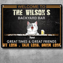 Metal Backyard Bar Signs, Gifts For Pet Lovers, Sit Long Talk Long Drink Long Welcome Signs