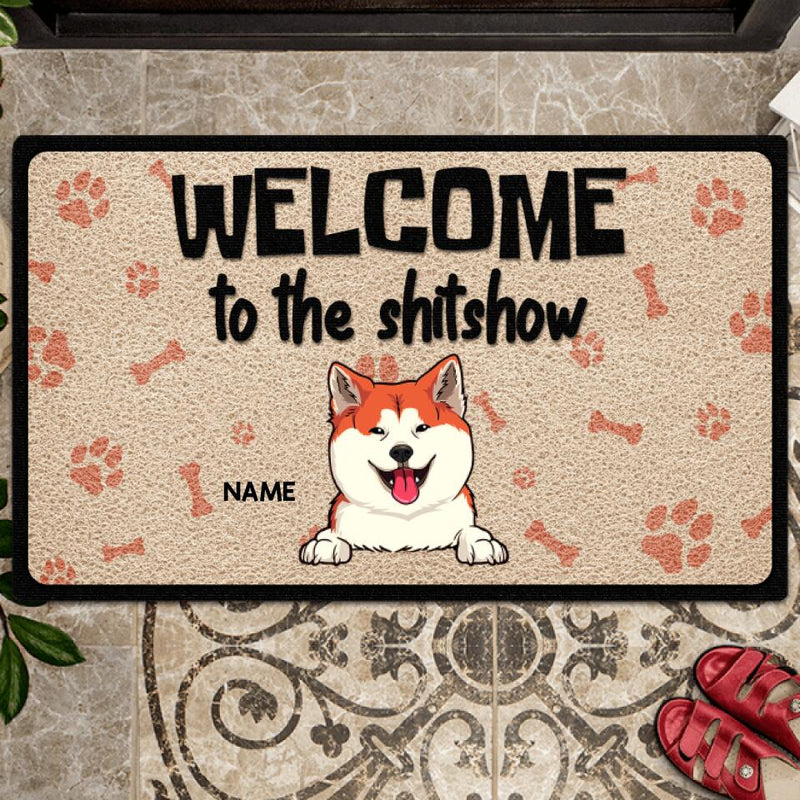 Welcome To The Shitshow Personalized Dog Breeds Doormat, Gifts For Dog Lovers, Dog Welcome Mat