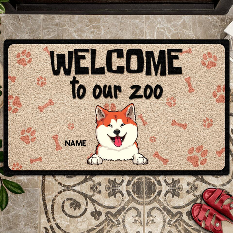 Personalized Dog Breeds Doormat, Gifts For Dog Lovers, Welcome To Our Zoo  Dog Welcome Mat
