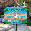 Metal Backyard Bar & Grill Sign, Gifts For Pet Lovers, Eat Chill Drink Dog & Cat In A Pool