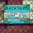 Metal Backyard Bar & Grill Sign, Gifts For Pet Lovers, Eat Chill Drink Dog & Cat In A Pool