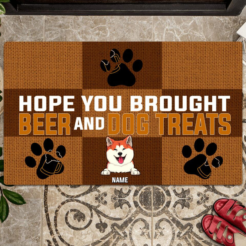 Personalized Dog Breeds Doormat, Gifts For Dog Lovers, Hope You Brought Beer & Dog Treats Funny Doormat
