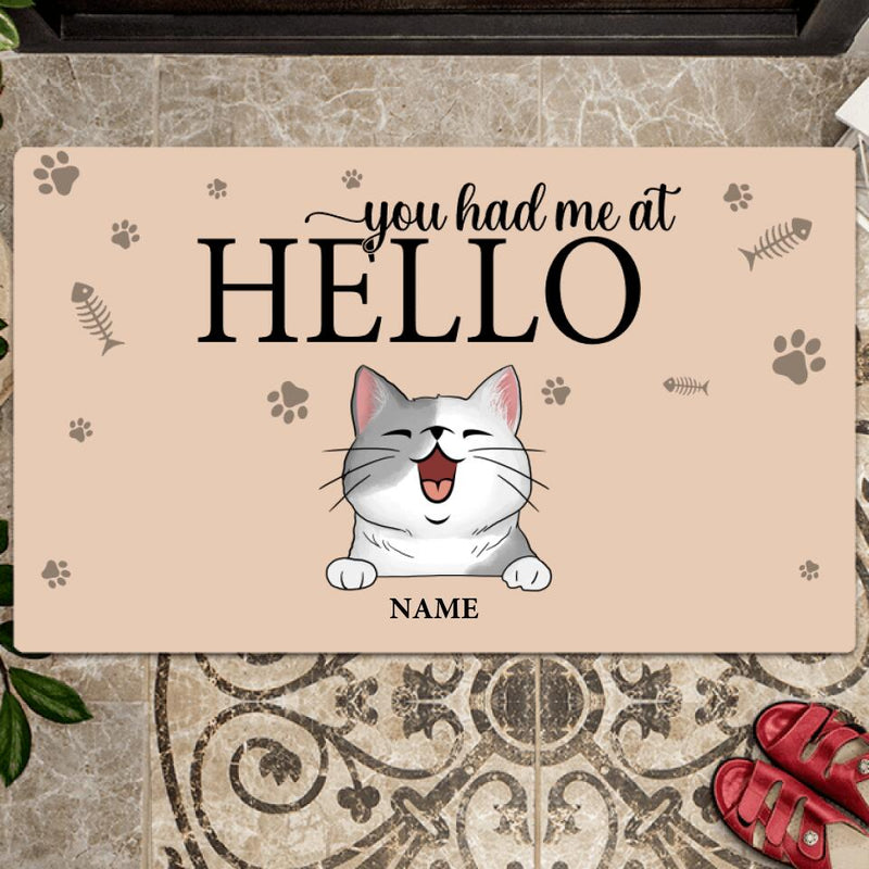 Personalized Cat Breed Doormat, Gifts For Cat Lovers, You Had Me At Hello Funny Doormat, Home Decor