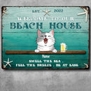 Metal Welcome Signs, Gifts For Pet Lovers, Welcome To Our Beach House Smell The Sea Feel The Breeze Be At Ease