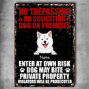 Warning Metal Yard Sign, Gifts For Dog Lovers, No Trespassing No Soliciting Dogs On Premises