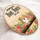 Personalized Wood Signs, Gifts For Pet Lovers, She Shed Happy Place Flower Vintage Signs