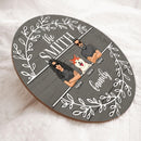 Personalized Wood Sign, Gifts For Dog Lovers, A Couple & Their Dogs Laurel Wreath Family Name Sign