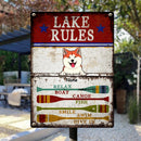 Metal Lake Sign, Gifts For Pet Lovers, Lake Rules Relax Boat Canoe Fish Smile Swim Dive In