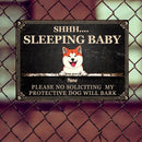 Metal Yard Sign, Gifts For Dog Lovers, Please No Soliciting Protective Dogs Will Bark Vintage Signs