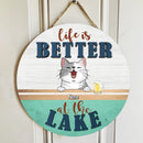 Custom Wooden Signs, Gifts For Pet Lovers, Life Is Better At The Lake Personalized Wood Sign