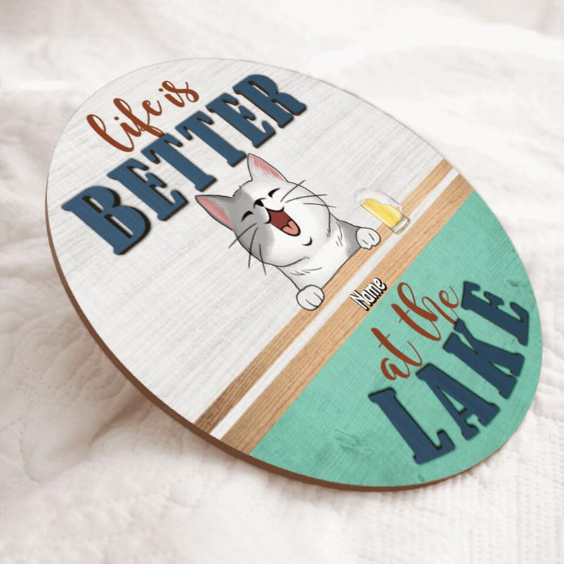 Custom Wooden Signs, Gifts For Pet Lovers, Life Is Better At The Lake Personalized Wood Sign