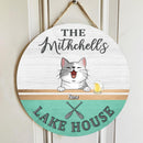 lake house decor Custom Wooden Signs, Gifts For Pet Lovers, Lake House A Couple Paddle Family Name Sign