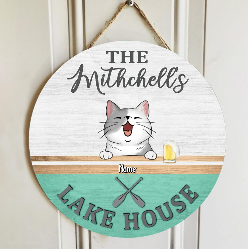 lake house decor Custom Wooden Signs, Gifts For Pet Lovers, Lake House A Couple Paddle Family Name Sign
