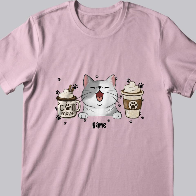 Mother's Day Personalized Cat Breed T-shirt, Gifts For Cat Moms, Ice Cream Or Coffee Cat Choice T-shirt