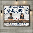 lake house decor Personalized Dog & Cat Landscape Canvas, Gifts For Pet Lovers, Lake House Lake Shasta Canvas