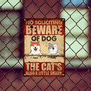 Beware Of Dogs Metal Yard Sign, Gifts For Pet Lovers, No Soliciting The Cats're Also A Little Shady