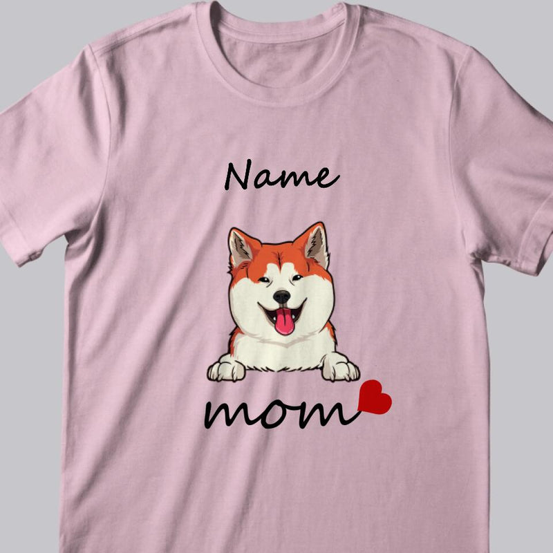 Mother's Day Personalized Dog Breed T-shirt, Gifts For Dog Moms, Dog Love Mom T-shirt