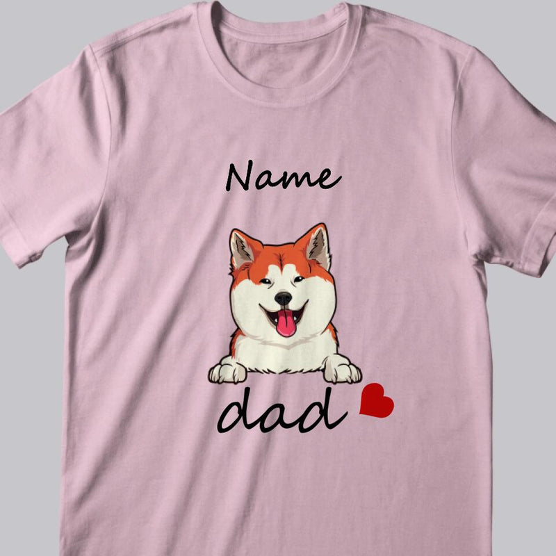 Father's Day Personalized Dog Breed T-shirt, Gifts For Dog Dads, Dog Love Dad T-shirt