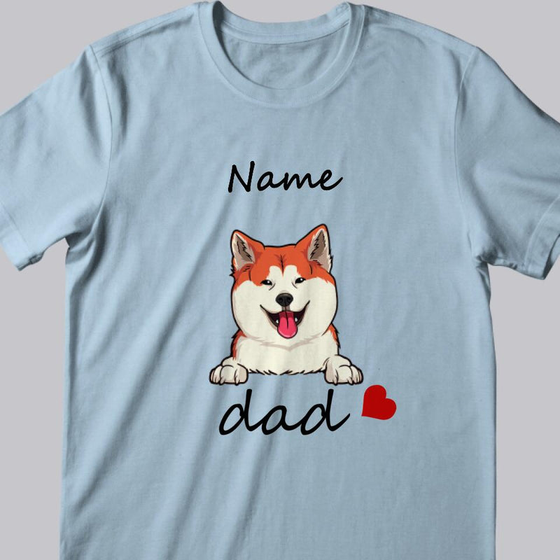 Father's Day Personalized Dog Breed T-shirt, Gifts For Dog Dads, Dog Love Dad T-shirt