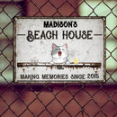 Metal Beach House Sign, Gifts For Pet Lovers, Making Memories With Dog & Cat Vintage Signs