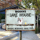 lake house decor Metal Lake House Sign, Gifts For Pet Lovers, Making Memories With Dog & Cat Vintage Signs