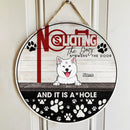 Custom Wooden Signs, Gifts For Dog Lovers, No Soliciting The Dog Answers The Door Retro Signs