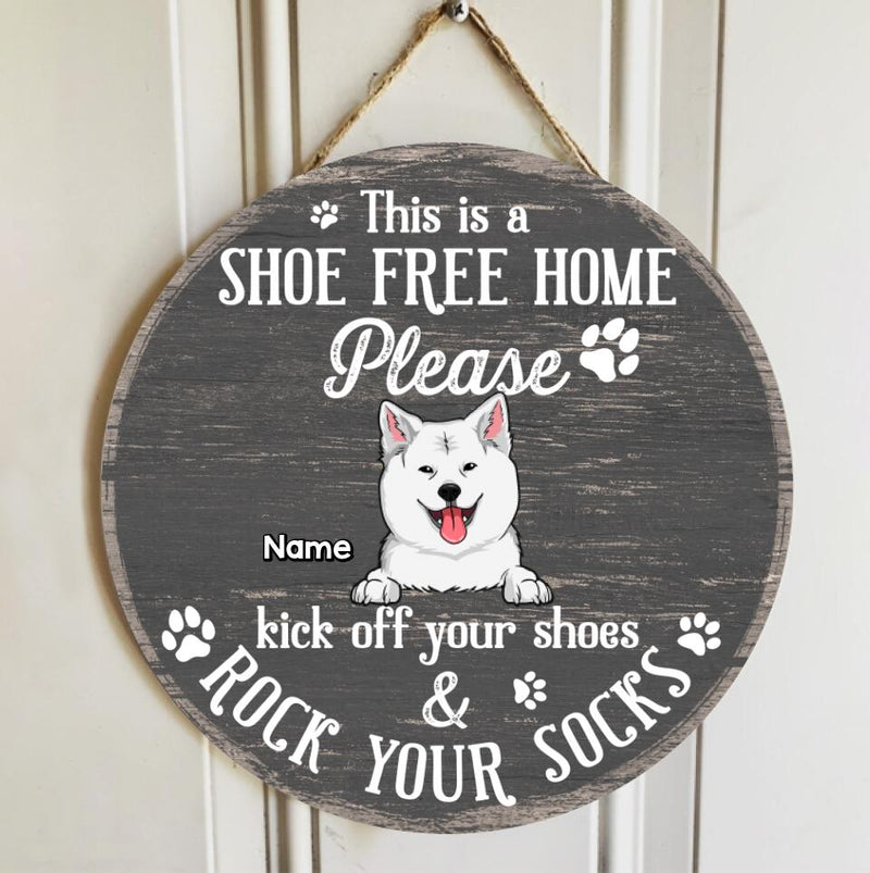 Custom Wooden Signs, Gifts For Pet Lovers, This Is A Shoe Free Home Please Kick Off Your Shoes