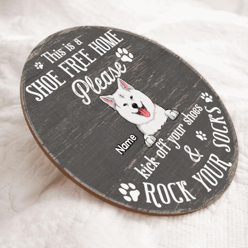 Custom Wooden Signs, Gifts For Pet Lovers, This Is A Shoe Free Home Please Kick Off Your Shoes