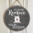 Custom Wooden Signs, Gifts For Pet Lovers, Please Remove Your Shoes Personalized Wood Sign