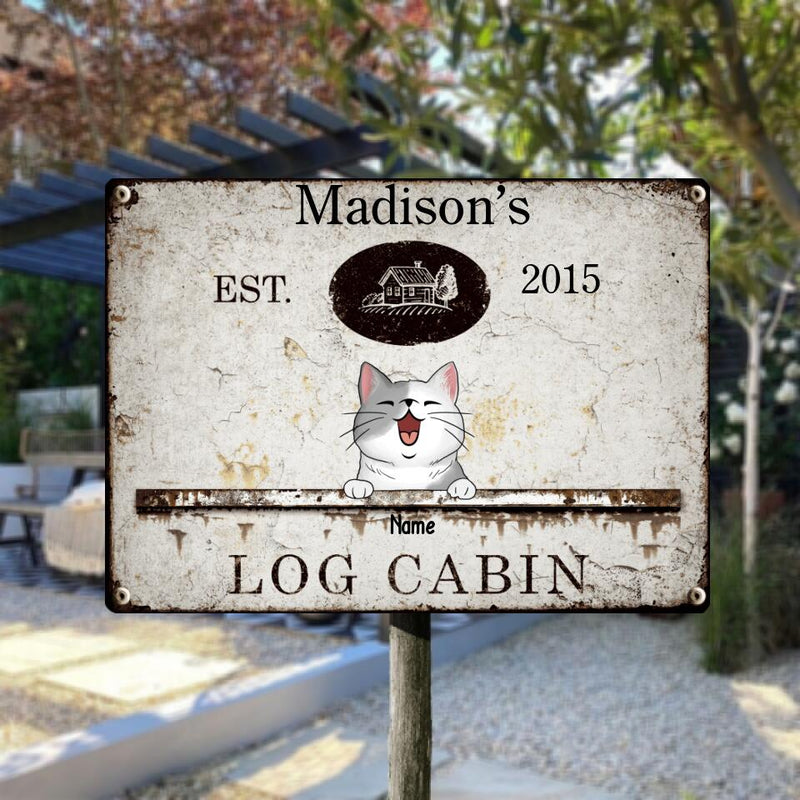 Metal Yard Sign, Gifts For Pet Lovers, Log Cabin Vintage Signs, Personalized Housewarming Gifts