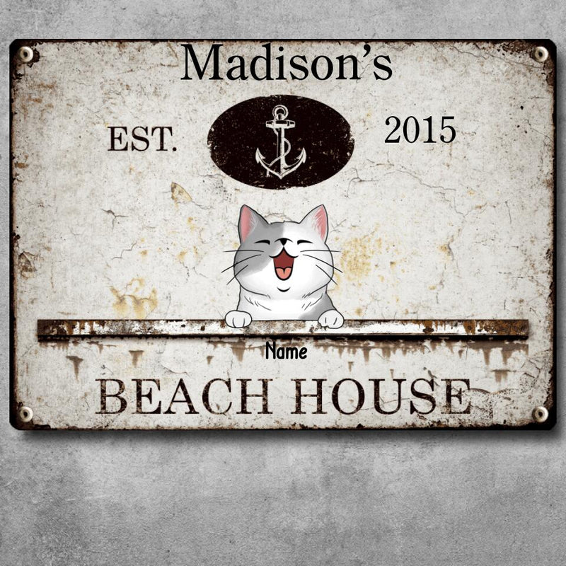 Metal Beach House Sign, Gifts For Pet Lovers, Anchor Vintage Signs, Personalized Housewarming Gifts