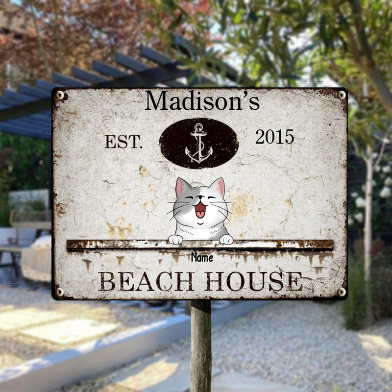 Metal Beach House Sign, Gifts For Pet Lovers, Anchor Vintage Signs, Personalized Housewarming Gifts