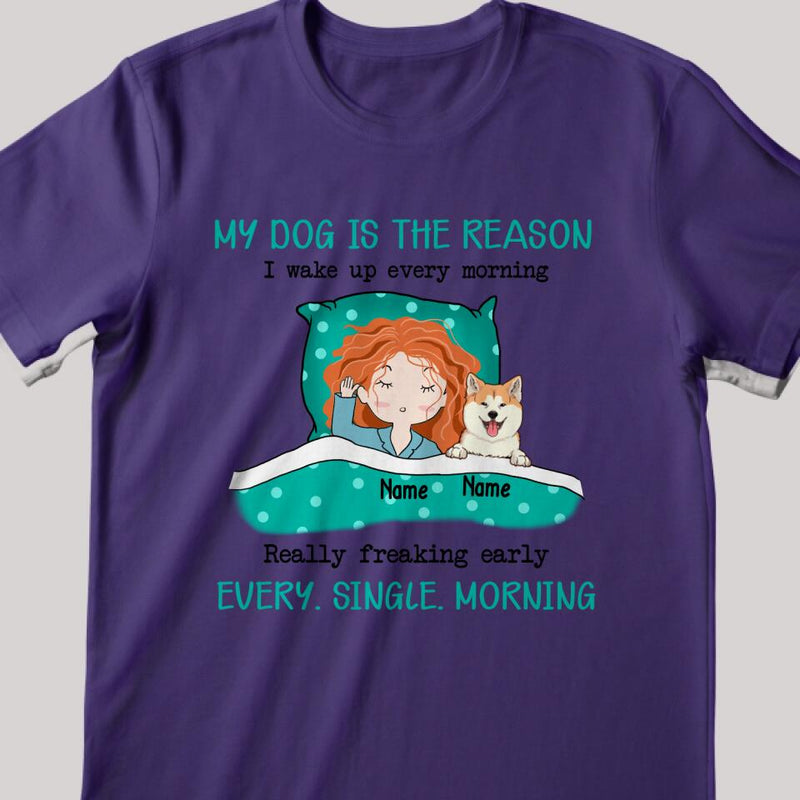 Personalized Dog Breeds T-shirt, Gifts For Dog Moms, My Dogs Are The Reason I Wake Up Every Morning